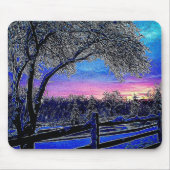 Impressionistische Sonnenaufgangslandschaft Winter Mousepad (Vorne)