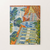 Impressionistische Stadtszene in Glückstadt mit Ge Puzzle (Vertikal)