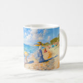 Impressionistische Strandszene – Menschen am Meer  Kaffeetasse (VorderseiteRechts)
