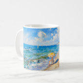Impressionistische Strandszene – Menschen am Meer  Kaffeetasse (Vorderseite Links)