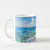 Impressionistische Strandszene – Menschen am Meer  Kaffeetasse (Links)