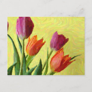 Impressionistische Tulpen Vintage Postkarte