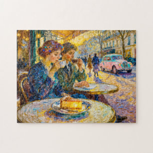 Impressionistische Vintage-Café-Szene Anfang 1900 Puzzle