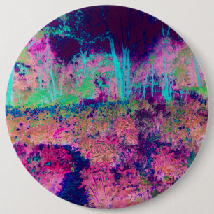Impressionistische violette und heißrosa Landschaf Button