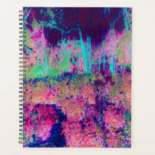Impressionistische violette und heißrosa Landschaf Planer