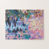 Impressionistische Wasserfallmalerei Puzzle (Horizontal)