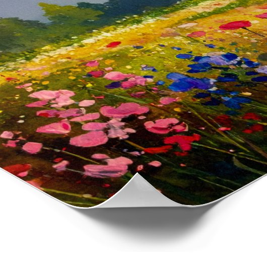 Impressionistische Wildblume Mauer Kunst Poster (Ecke)