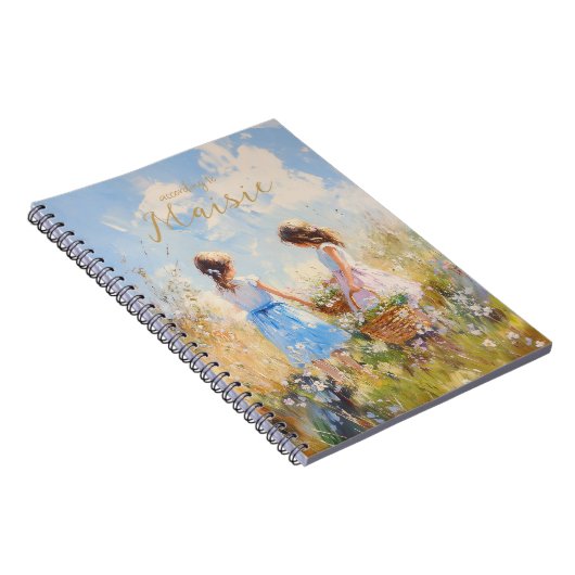 Impressionistische Wildblume Meadow Girls Notizblock (Rechte Seite)