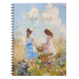 Impressionistische Wildblume Meadow Girls Notizblock