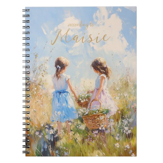 Impressionistische Wildblume Meadow Girls Notizblock (Vorderseite)