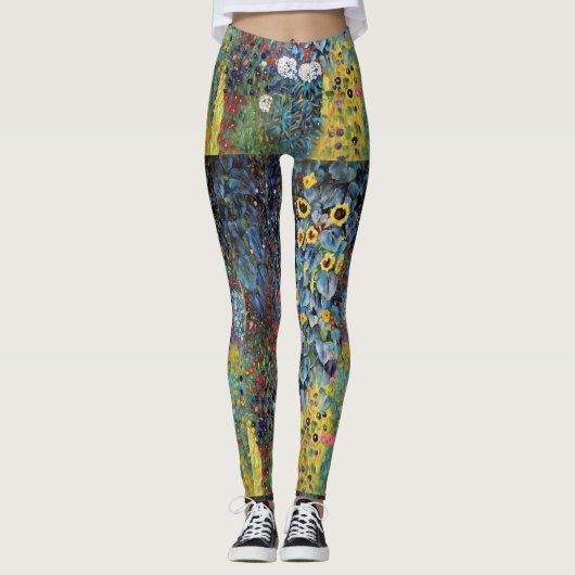 Impressionistische Wildblumen Leggings (Vorderseite)