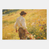 Impressionistische Wildblumen pflücken Geschenkpapier Set (Vorderseite 3)