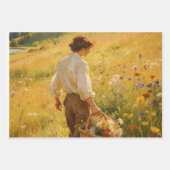 Impressionistische Wildblumen pflücken Geschenkpapier Set (Vorderseite)
