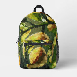 Impressionistische Zitronen Zitrusfrüchte gelb Bedruckter Rucksack