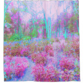 Impressionistischer Abstrakter Garten in Rosa und  Duschvorhang (Vorderseite)
