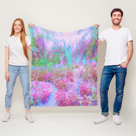 Impressionistischer Abstrakter Garten in Rosa und Fleecedecke (Beispiel)