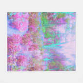 Impressionistischer Abstrakter Garten in Rosa und Fleecedecke (Vorderseite (Horizontal))