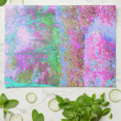 Impressionistischer Abstrakter Garten in Rosa und Geschirrtuch (Gefaltet)