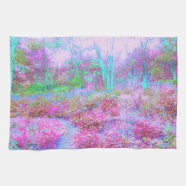 Impressionistischer Abstrakter Garten in Rosa und  Geschirrtuch