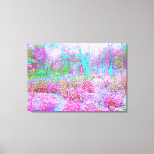 Impressionistischer Abstrakter Garten in Rosa und Leinwanddruck (Vorderseite)