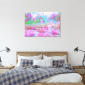Impressionistischer Abstrakter Garten in Rosa und Leinwanddruck (Insitu (Schlafzimmer))