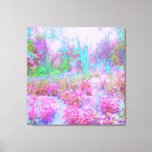 Impressionistischer Abstrakter Garten in Rosa und  Leinwanddruck