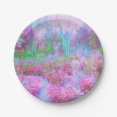 Impressionistischer Abstrakter Garten in Rosa und  Pappteller (Vorderseite)