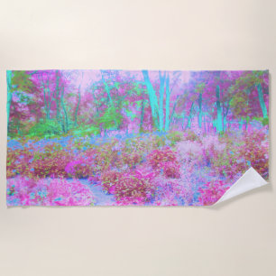 Impressionistischer Abstrakter Garten in Rosa und Strandtuch