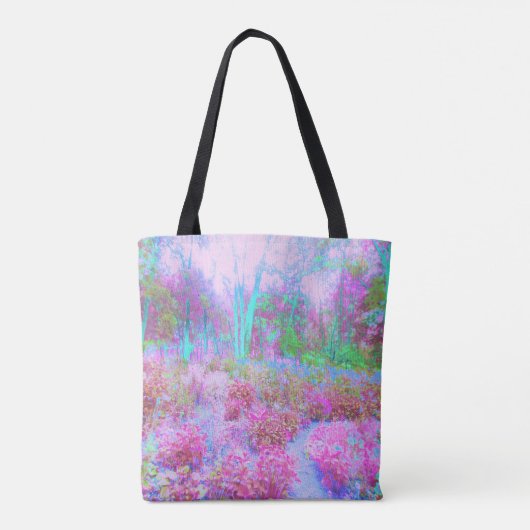 Impressionistischer Abstrakter Garten in Rosa und Tasche (Rückseite)