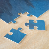 Impressionistischer Blau-Purple-Elefanten-Puzzle Puzzle (Seite)
