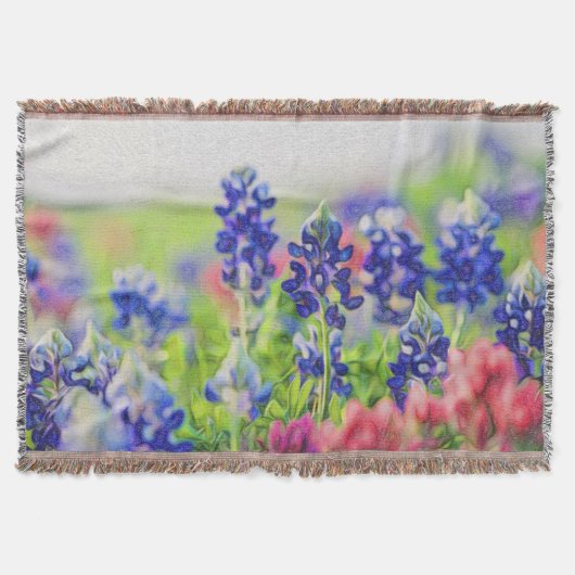 Impressionistischer Bluebonnet-Entwurf Decke (Vorderseite)