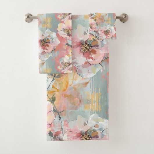 Impressionistischer Blumengarten ID1280 Badhandtuch Set (Insitu)