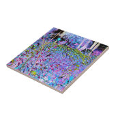 Impressionistischer Chartreuse und Aqua Garden Blu Fliese (Seite)