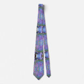 Impressionistischer Chartreuse und Aqua Garden Blu Krawatte (Vorderseite)