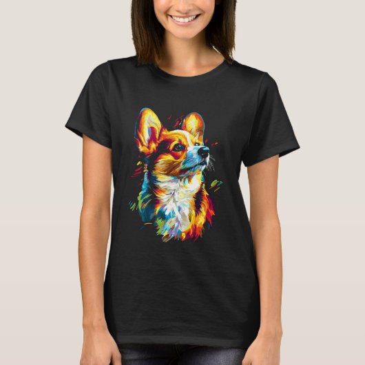 Impressionistischer Corgi T-Shirt (Vorderseite)