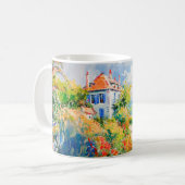 Impressionistischer Garten am Meer – Küstenblumen Kaffeetasse (Vorderseite Links)