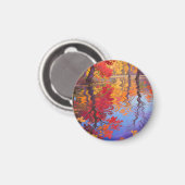 Impressionistischer Herbstreflexionsteich Magnet (Vorderseite/Rückseite)