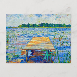 Impressionistischer Holzsteg bei Ferch am Schwielo Postkarte