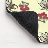 Impressionistischer Käfer & Kirsche Wasserfarbenmu Mousepad (Ecke)