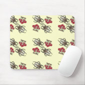 Impressionistischer Käfer & Kirsche Wasserfarbenmu Mousepad (Mit Mouse)