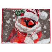 Impressionistischer Kardinal Bird Scarf & Hat in S Große Geschenktüte (Rückseite)