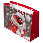 Impressionistischer Kardinal Bird Scarf & Hat in S Große Geschenktüte (Rückseite Schrägansicht)