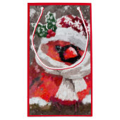 Impressionistischer Kardinal Bird Scarf & Hat in S Kleine Geschenktüte (Rückseite)