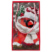 Impressionistischer Kardinal Bird Scarf & Hat in S Kleine Geschenktüte (Vorderseite)