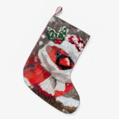 Impressionistischer Kardinal Bird Scarf & Hat in S Kleiner Weihnachtsstrumpf (Vorderansicht (hängend))