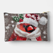 Impressionistischer Kardinal Bird Scarf & Hat in S Zubehörtasche (Rückseite)