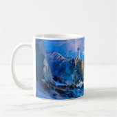 Impressionistischer Leuchtturm am Meer – Küstenkun Kaffeetasse (Links)