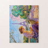 Impressionistischer Paris-Ufer-Blick Postkartensch Puzzle (Vertikal)