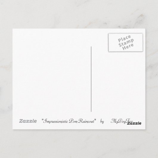 Impressionistischer Pom Regenmantel Postkarte (Rückseite)