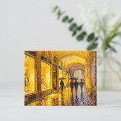 Impressionistischer regnerischer Stadtabend mit we Postkarte (Stehend Vorderseite)